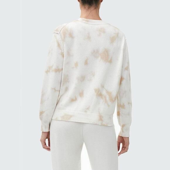 MICHAEL STARS Rylie Tie Dye Cardigan Medium Relaxed Neutral Beige Preppy Coastal - Picture 4 of 12